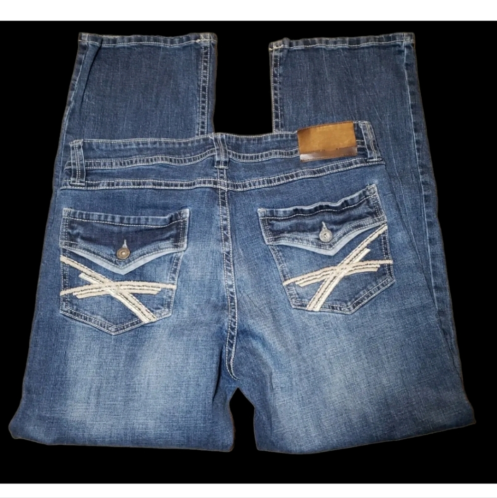 TK Axel Slim Boot Jeans 36x32 Faux Flap Back Pocket Strecth AXM80056 Eaton